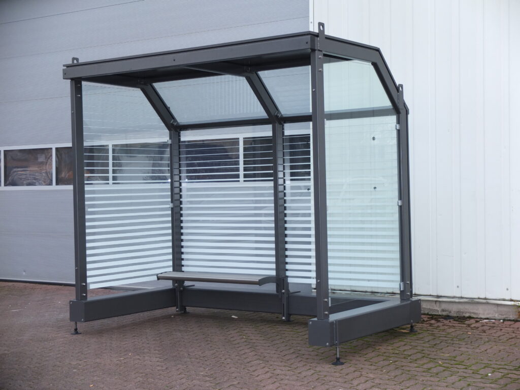 Mobile Wartehalle System A mit Zusatzgewichten