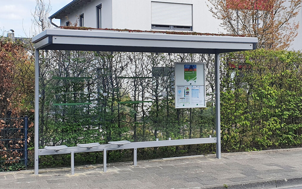 Wartehalle B-G mit Gründach ohne Seitenwand