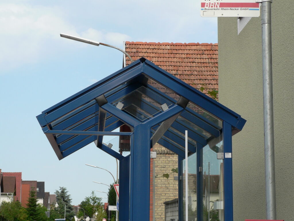 Detail Dachkonstruktion der Wartehalle System M-5