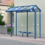 Wartehalle System M-5 mit kurzer Seitenwand