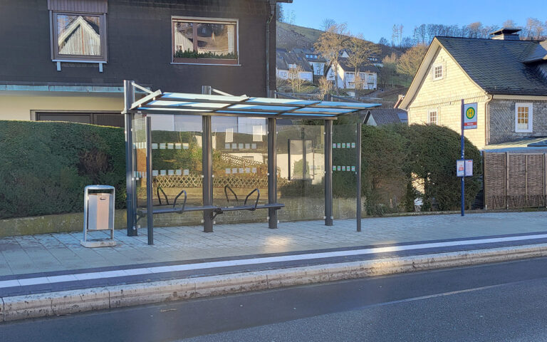 Wartehalle O einzeilig mit erhöhter Schneelast von bis zu 3,5 KN/m² in der Schneelastzone 3 