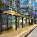 3-teilige Mittelwände mit Verglasung in Einscheibensicherheitsglas ohne Scheibendekor