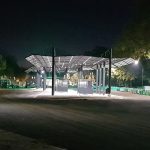 Busbahnhof Zeitz mit Überdachung System O bei Nacht