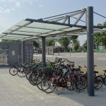 Fahrradüberdachung System O doppelzeilig am ZOB Wehdem