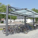 Fahrradüberdachung System O doppelzeilig am ZOB Wehdem
