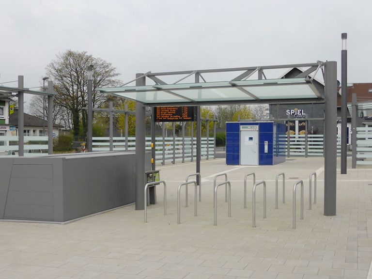 Überdachung O doppelzeilig als Fahrradunterstand