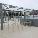 Überdachung O doppelzeilig als Fahrradunterstand